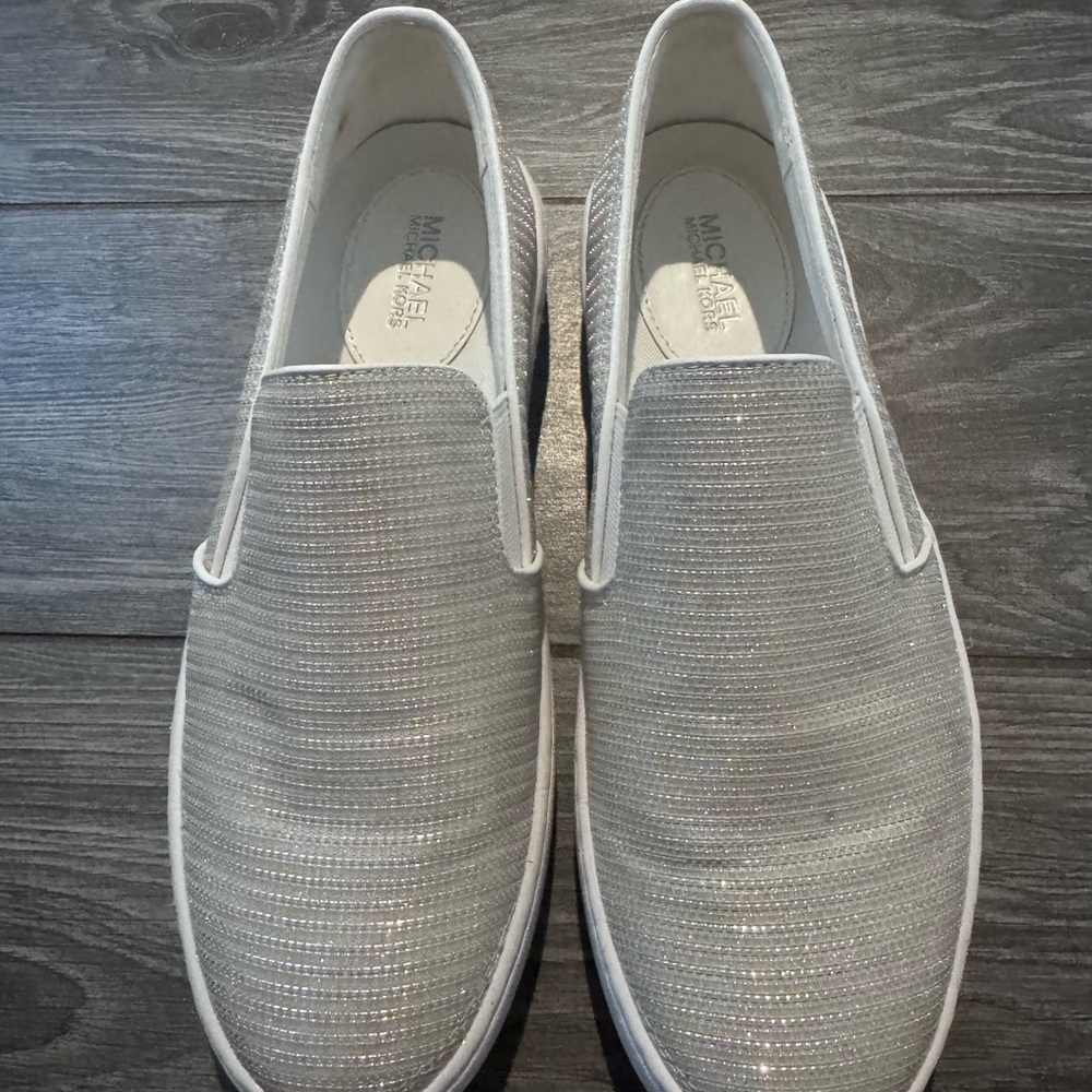 Michael Kors Glittering Silver Women’s Loafers - Picture 2 of 6